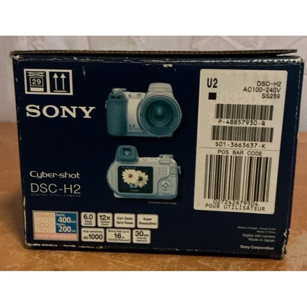 Sony Cyber-shot DSC-H2 6.0MP Digital Camera 12x Optical Zoom In Original Box
